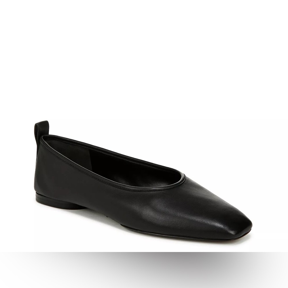 Vince Black Leather Flats
